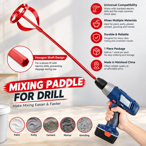 Red drill mixer - red,