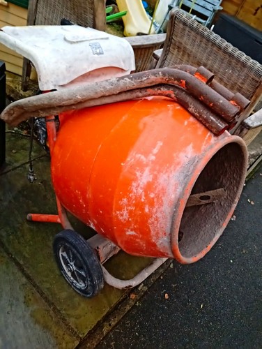 Portable orange cement - orange, mixer