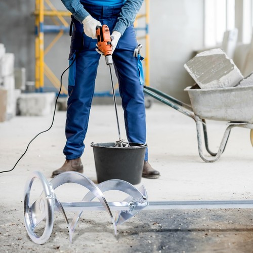 Drill paint pot - plaster, mixer