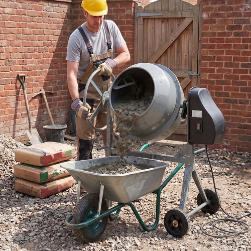 Electric cement concrete mixer - concrete,